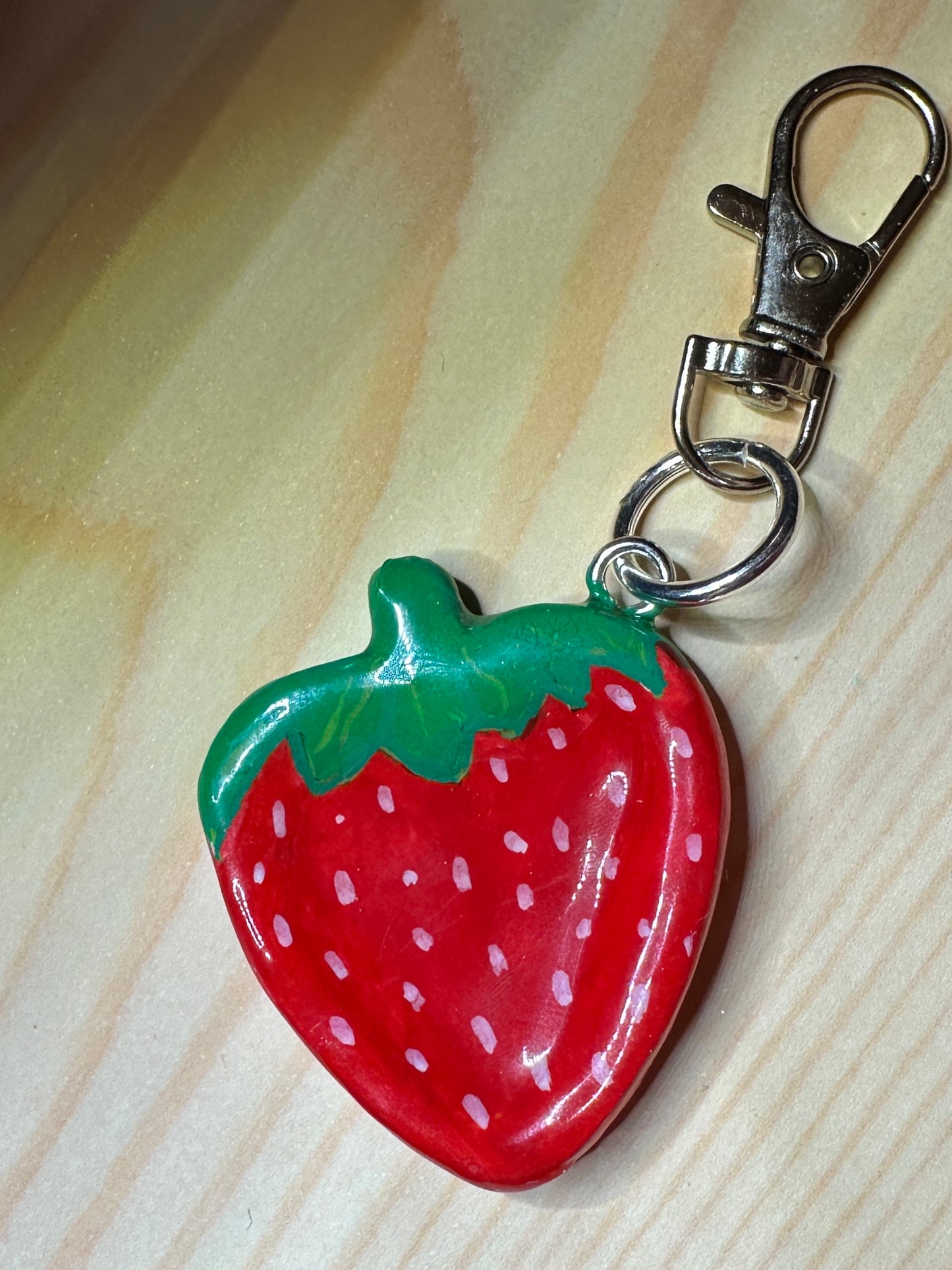 Less stressed Strawberry - Worry Stone keychain