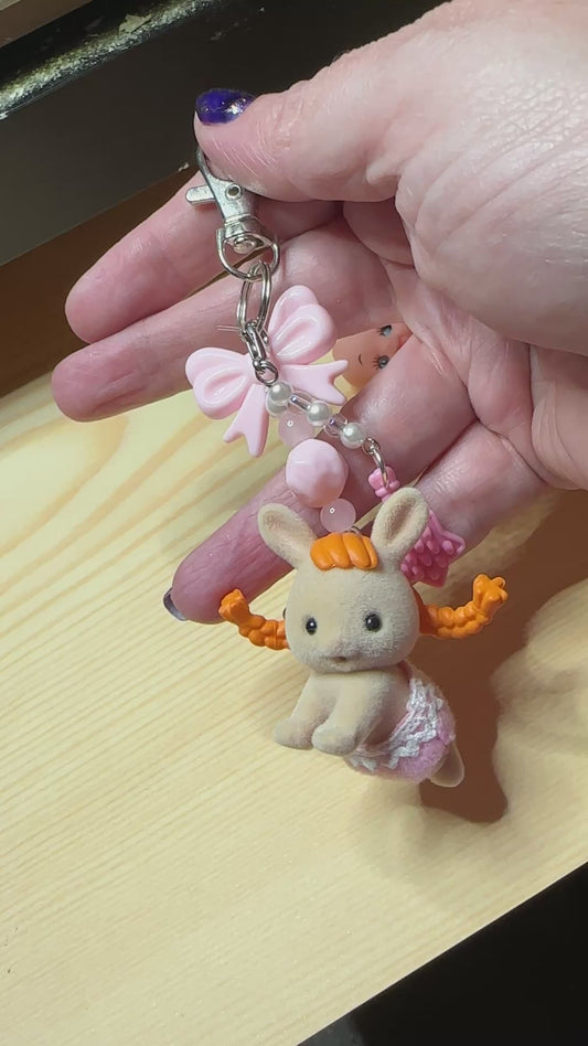 Pretty Hair Calico Keychain